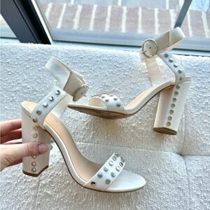 Bleecker & Bond White Studded Heels Size 7